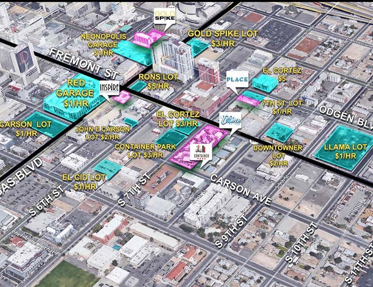 Downtown Las Vegas Parking Map