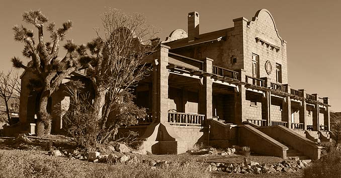 Old train station in Rhyolite, Nevada Ghost Town