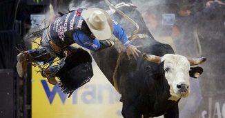 Bull riding at the PBR Finals in Las Vegas
