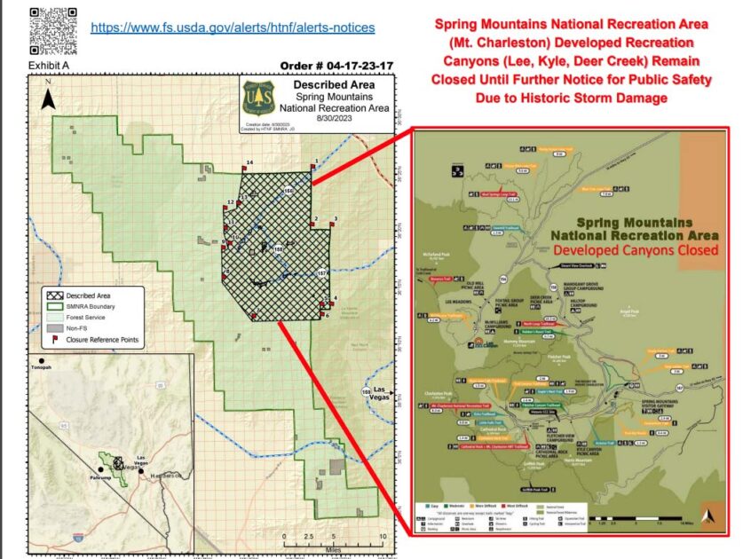 Spring Mountains National Recreation Area closure