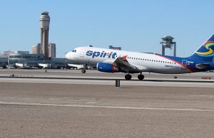 Plane landing right next to the McCarran Airport Observation Lot